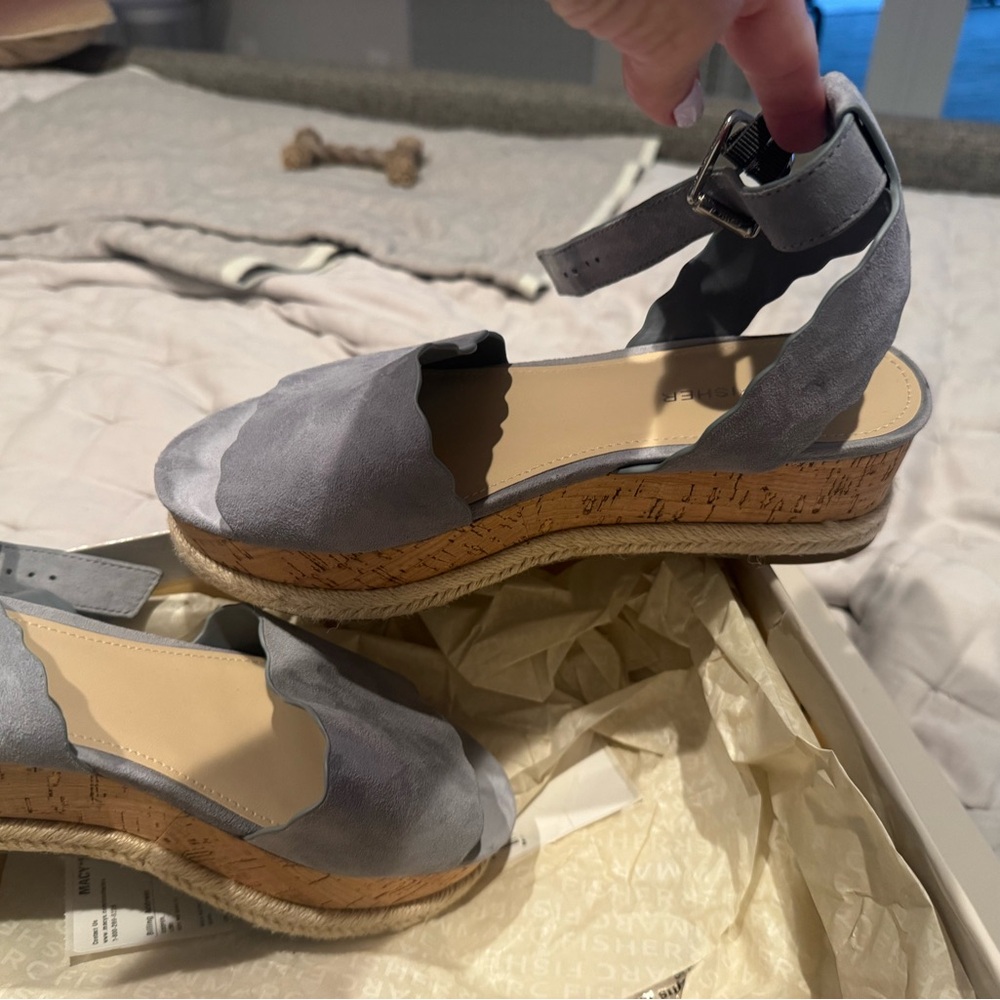 Marc Fisher Grayish light blue Wedge Espadrilles